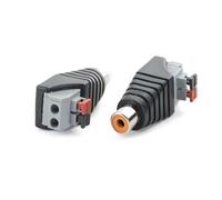 OUYNIEI 2/5/10PC DC 12V Male Female RCA BNC Connectors 5.5 * 2.1/2.5mm Welding-Free Power Plug Adapter Jack Socket For LED CCTV Camera(RCA Female Red,5PCS)