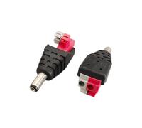 OUYNIEI 2/5/10PC DC 12V Male Female RCA BNC Connectors 5.5 * 2.1/2.5mm Welding-Free Power Plug Adapter Jack Socket For LED CCTV Camera(DC 2.1mm Male Red,2PCS)