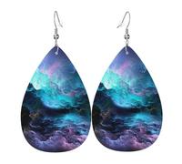 OUYNIEI 3D Graphics Universe Space printed Leather Earring decoration jewelry