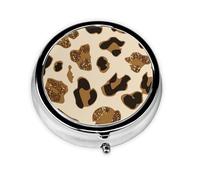 OUYNIEI Animal Leopard Printed Round Pill Box Pill Storage Bag