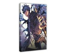 Ouyniei Anime Solo Leveling Sung Jinwoo Poster Canvas Poster Bedroom Decor Landscape Office Room Decor Gift 20x30inch(50x75cm)