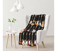 Ouyniei Art Guitar Pattern Super Soft Flannel Blanket - Multipurpose Blanket - for Bed & Sofa - 60x50in