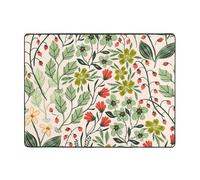 Ouyniei Beautiful Flowers Print Flannel Area Rug Plush Non-Slip Mat For Living Room, Bedroom, Office & Balcony Decor Carpet 100 X 150 Cm