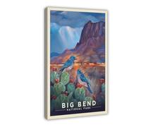 Ouyniei BIG BEND NATIONAL PARK Vintage Travel Poster Canvas Poster Wall Art Decor Print Picture Paintings for Living Room Bedroom Decoration 24x36inch(60x90cm)