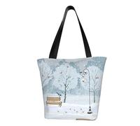 Ouyniei Birds in the park on a snowy day printed Shoulder bag large capacity handbag shopping bag