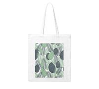 Ouyniei Canvas Tote Bag For Women Green Tropical Leaves Print Lightweight Shopper For Books, Groceries, Beach & Work