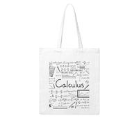 Ouyniei Canvas Tote Bag For Women Math Geometry Geek Calculus Print Lightweight Shopper For Books, Groceries, Beach & Work