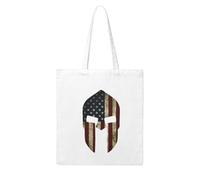 Ouyniei Canvas Tote Bag For Women Usa Flag American Spartan Print Lightweight Shopper For Books, Groceries, Beach & Work