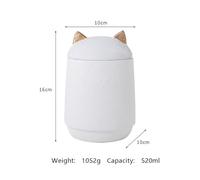 Ouyniei Cat Ear Pet Urn, Cement Memorial Container with Sealed Lid, Multi-Color Ashes Storage for Cats and Dogs, Pet Loss Memorial(White)