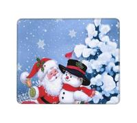 Ouyniei Christmas Santa Snowman Printed Mousepad Non-Slip Desk Pad Mousepad with Stitched Edges