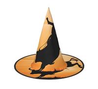 Ouyniei cool bull riding printed Halloween hat halloween witch hat foldable pointed hat