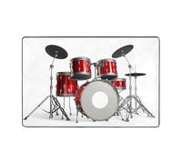 Ouyniei Cool Drum Set Printed Decorative Area Rugs 5x7/ 2x3, Non-Slip Short Pile Machine Washable Carpet For Living Room/Bedroom/Dining Room/Laundry Room/Kitchen/Home/Corridor/Porch/Office