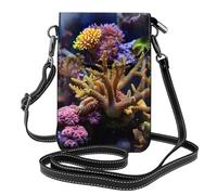 Ouyniei Coral Reef Print Small Cellphone Crossbody Bags Phone Purse Change Wallet Multiple Pockets Handbag