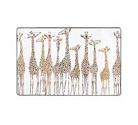Ouyniei Cute Cartoon Funny Giraffes Print Area Rugs Home Decor Non-Slip Area Rug 100 X 150 Cm For Bedroom, Living Room, Nursery, And Kids' Play Areas