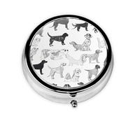 OUYNIEI Cute Dachshund Dog Printed Round Pill Box Pill Storage Bag