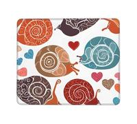 Ouyniei Cute Snail Printed Mousepad Non-Slip Desk Pad Mousepad with Stitched Edges