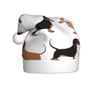 Ouyniei Dachshund Weiner Pet Dogs Printed Christmas Hat For Adult Christmas Decorative Hat