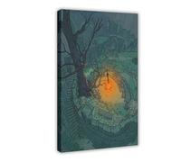 Ouyniei Dark Souls Bonfire Poster 3 Canvas Poster Bedroom Decor Landscape Office Room Decor Gift 16x24inch(40x60cm)