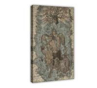 Ouyniei Elden Ring- Shadow of The Tree Map Game Poster Canvas Poster Bedroom Decor Landscape Office Room Decor Gift 12x18inch(30x45cm)