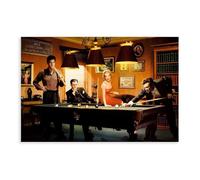 Ouyniei Elvis Presley Marilyn Monroe James Dean Playing Billiards Poster Canvas Poster Bedroom Decor Landscape Office Room Decor Gift 16x24inch(40x60cm)