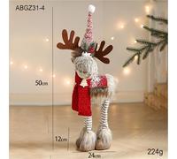 Ouyniei Extendable Plush Reindeer Stuffed Animal, American Cartoon Style Christmas Decor, Multi-Size Adjustable Santa's Elk Plush elk for Home Store Decoration(Grey four legged elk)