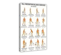 Ouyniei Fall Prevention And Balance Exercises for The Elderly Canvas Poster Wall Art Decor Print Picture Paintings for Living Room Bedroom Decoration 12x18inch(30x45cm)