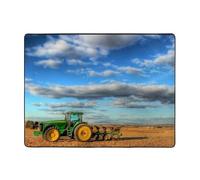 Ouyniei Fantasy Farm Tractor Print Flannel Area Rug Plush Non-Slip Mat For Living Room, Bedroom, Office & Balcony Decor Carpet 100 X 150 Cm