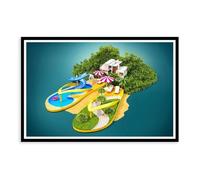 Ouyniei Flip Flop Island Art Poster Canvas Poster Wall Art Decor Print Picture Paintings for Living Room Bedroom Decoration 24x36inch(60x90cm)