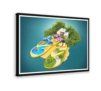 Ouyniei Flip Flop Island Art Poster Canvas Poster Wall Art Decor Print Picture Paintings for Living Room Bedroom Decoration 12x18inch(30x45cm)