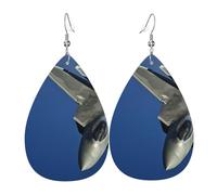 OUYNIEI Flying Airplane printed Leather Earring decoration jewelry