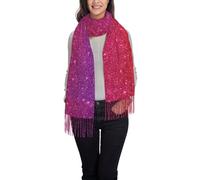 Ouyniei Gradient Sequin Sparkle Stylish Printed Scarf For Women - Soft Fringed Shawl Wrap, Winter Fashion Accessory & Gift