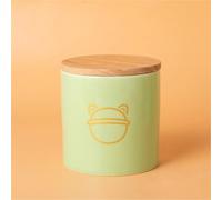 Ouyniei Green Pet Urn, Ceramic Ashes Container with Sealed Bamboo Lid, Small Medium Large Memorial Box for Cat and Dog Ashes(Golden Planet,M)