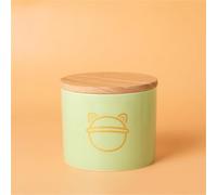 Ouyniei Green Pet Urn, Ceramic Ashes Container with Sealed Bamboo Lid, Small Medium Large Memorial Box for Cat and Dog Ashes(Golden Planet,Small)