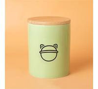 Ouyniei Green Pet Urn, Ceramic Ashes Container with Sealed Bamboo Lid, Small Medium Large Memorial Box for Cat and Dog Ashes(Black Planet,L)