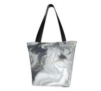 Ouyniei Grey Marble Stripe printed Shoulder bag large capacity handbag shopping bag