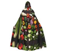 Ouyniei Introduction Of Various Vegetables Print Adult Unisex Robes Capes Hooded Cloak For Cosplay Halloween Carnival Costumes Party