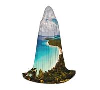 Ouyniei Island Of Cuba Print Hooded Cape For Carnival Halloween And Themed Parties Comfortable Cloak