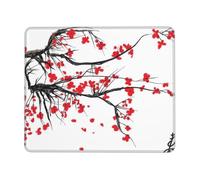 Ouyniei Japanese Cherry Tree Printed Mousepad Non-Slip Desk Pad Mousepad with Stitched Edges