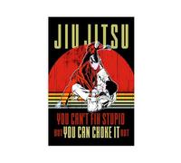 Ouyniei Jiu Jitsu You Can't Fix Stupid But You Can Choke It Out Poster Canvas Poster Wall Art Decor Print Picture Paintings for Living Room Bedroom Decoration 12x18inch(30x45cm)