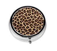 OUYNIEI Leopard Print Printed Round Pill Box Pill Storage Bag