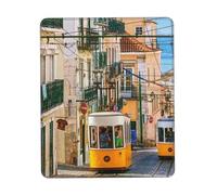 Ouyniei Lisbon Tram Printed Mousepad Non-Slip Desk Pad Office Desk mat Writing mat