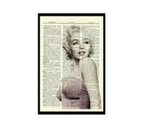 Ouyniei Marilyn Monroe Vintage Dictionary Art Poster (1) Canvas Poster Bedroom Decor Landscape Office Room Decor Gift 12x18inch(30x45cm)