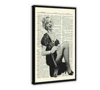 Ouyniei Marilyn Monroe Vintage Dictionary Art Poster (2) Canvas Poster Bedroom Decor Landscape Office Room Decor Gift 20x30inch(50x75cm)