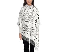 Ouyniei Math Geometry Geek Calculus Print Stylish Soft Cashmere-Like Fringe Scarf - Warm Lightweight Scarf For Women