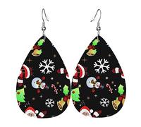 OUYNIEI Merry Christmas printed Leather Earring decoration jewelry