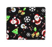 Ouyniei Merry Christmas Printed Mousepad Non-Slip Desk Pad Mousepad with Stitched Edges