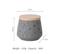 Ouyniei Mini Pet Urn, Cement Memorial Container for Small Pets, 90ml Keepsake Box for Hamster Rabbit Cat Dog Ashes and Teeth(Grey)