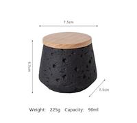 Ouyniei Mini Pet Urn, Cement Memorial Container for Small Pets, 90ml Keepsake Box for Hamster Rabbit Cat Dog Ashes and Teeth(Black)