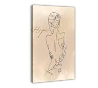 Ouyniei Minimalist Line Art - Female Nude Canvas Poster Bedroom Decor Landscape Office Room Decor Gift 16x24inch(40x60cm)