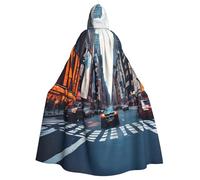 Ouyniei New York City Print Adult Unisex Robes Capes Hooded Cloak For Cosplay Halloween Carnival Costumes Party